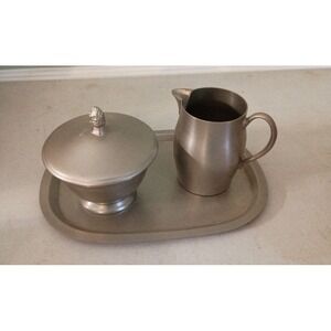 Paul Revere Silver-plated Cream and Sugar with Tray Vintage Reproduction